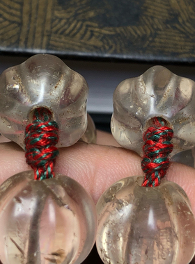 藏区回流西亚老料白水晶瓜珠项链南瓜珠珠串礼品收藏