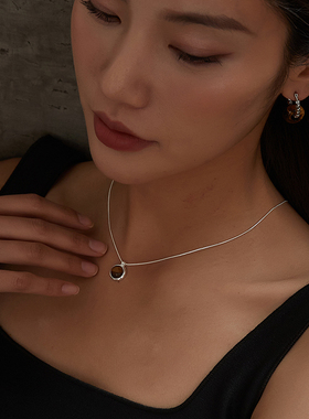 KITSH虎眼石项链小众女ins简约清冷个性通勤气质高级感时尚锁骨链