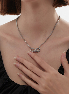 KITSH小众潮酷打结圆圈项链