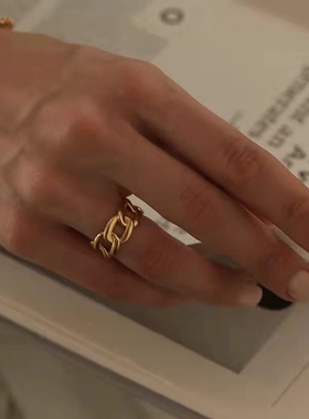 kitsh女小众复古简约开口戒指