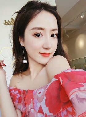 纯银长款流苏吊坠韩国珍珠耳环