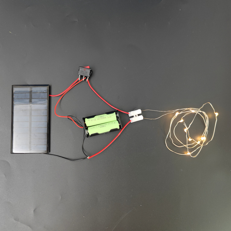 实验科学太阳能充电电池模型灯套装太阳能led小灯风扇叶学生手工 - 图2