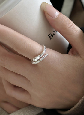 s925纯银日韩简约灵蛇戒指女小众灵动开口指环送女友高级感日常百