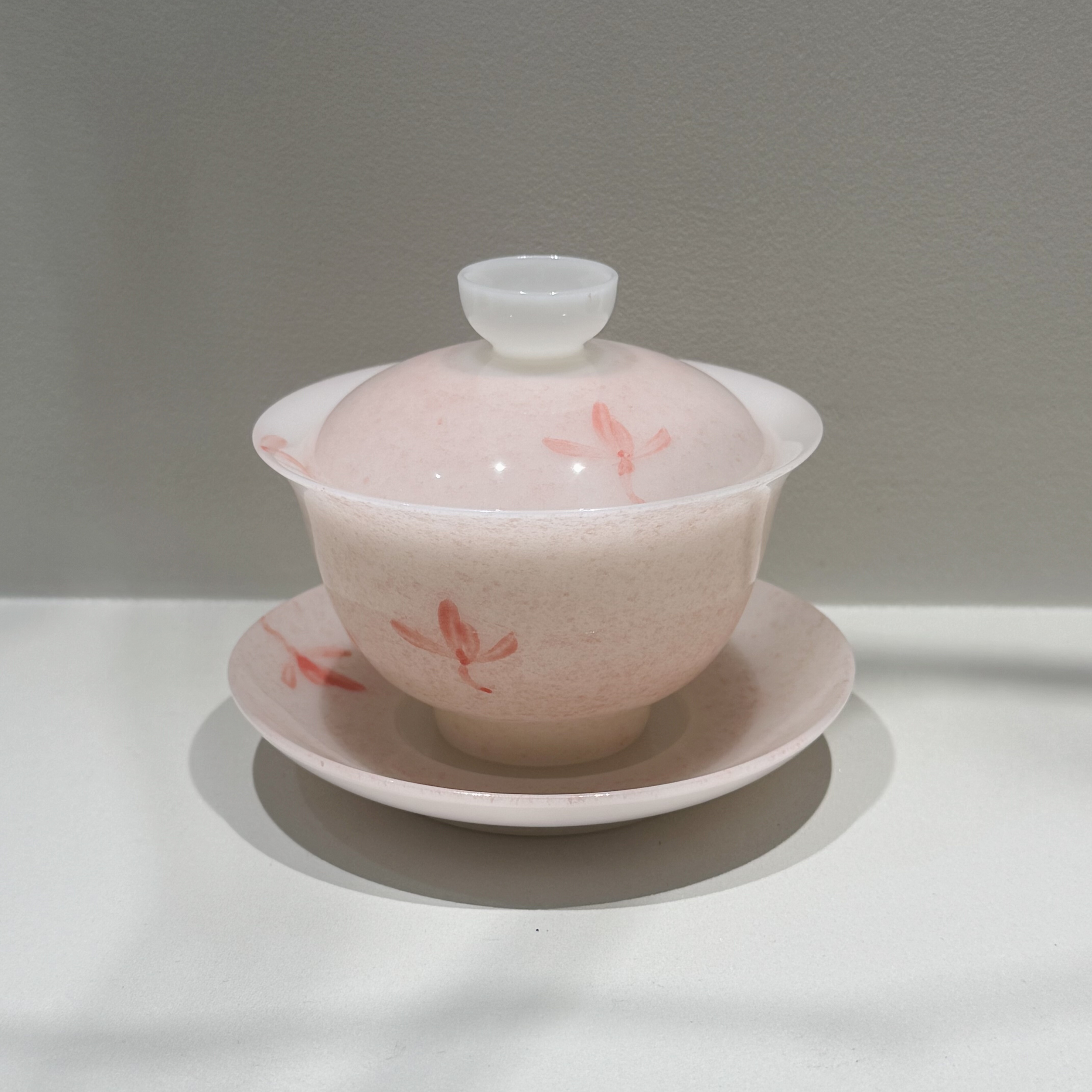 璞玉粉兰花盖碗茶杯套装冰种陶瓷三才碗白瓷泡茶碗不烫手功夫茶具,淘宝优惠券,粉丝福利购,淘宝优惠卷