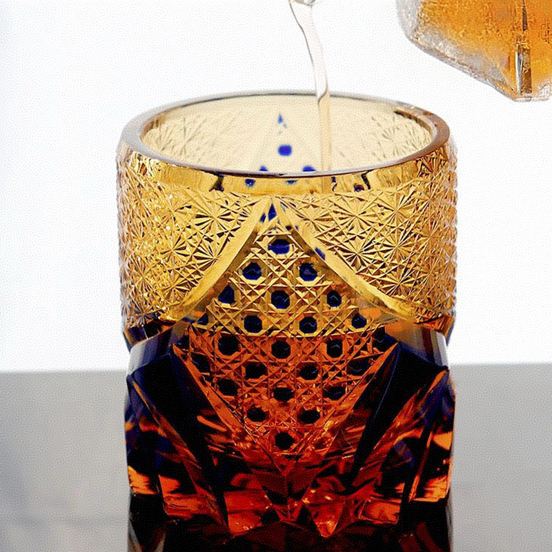 日式江户切子黑武士日式手工雕刻水晶玻璃威士忌杯洋酒杯,淘宝优惠券,粉丝福利购,淘宝优惠卷