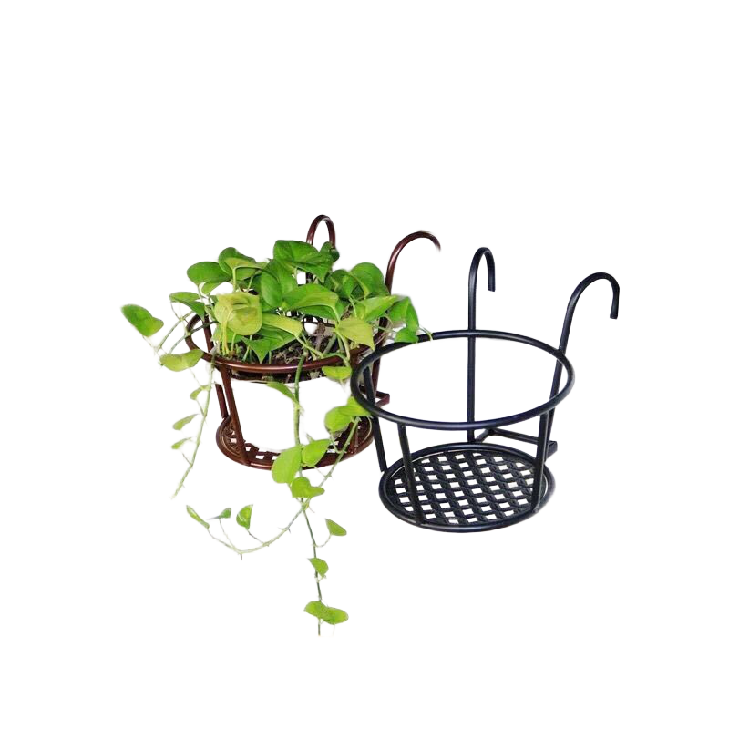 经济型黑色花篮阳台护栏悬挂式花架置物架花盆金属挂式架包邮加粗,淘宝优惠券,粉丝福利购,淘宝优惠卷