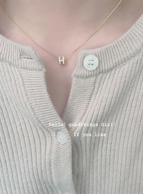 合金白色字母女迷你抄袭项链