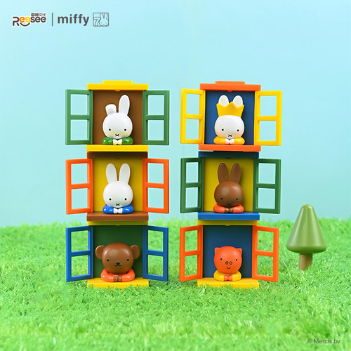 Miffy米菲看风景叠叠乐冰箱贴盲盒手办正版磁吸玩偶可爱公仔摆件 - 图0