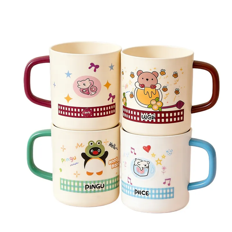 Cute cartoon mouthwash cup ins style household toothbrushing cup men's and women's dormitory wash cup creative water cup