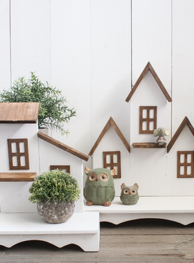 实木收纳美式乡村桌面置物架摆件