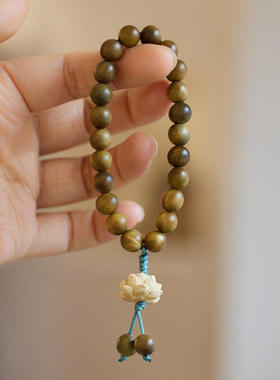 原创绿檀木手串女学生绕指柔男文玩佛珠檀香李莲花楼手链周边饰品