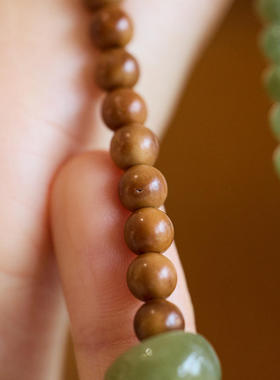 灵隐青山黛 库克菩提和田玉手串天然菩提手持念珠双层手链
