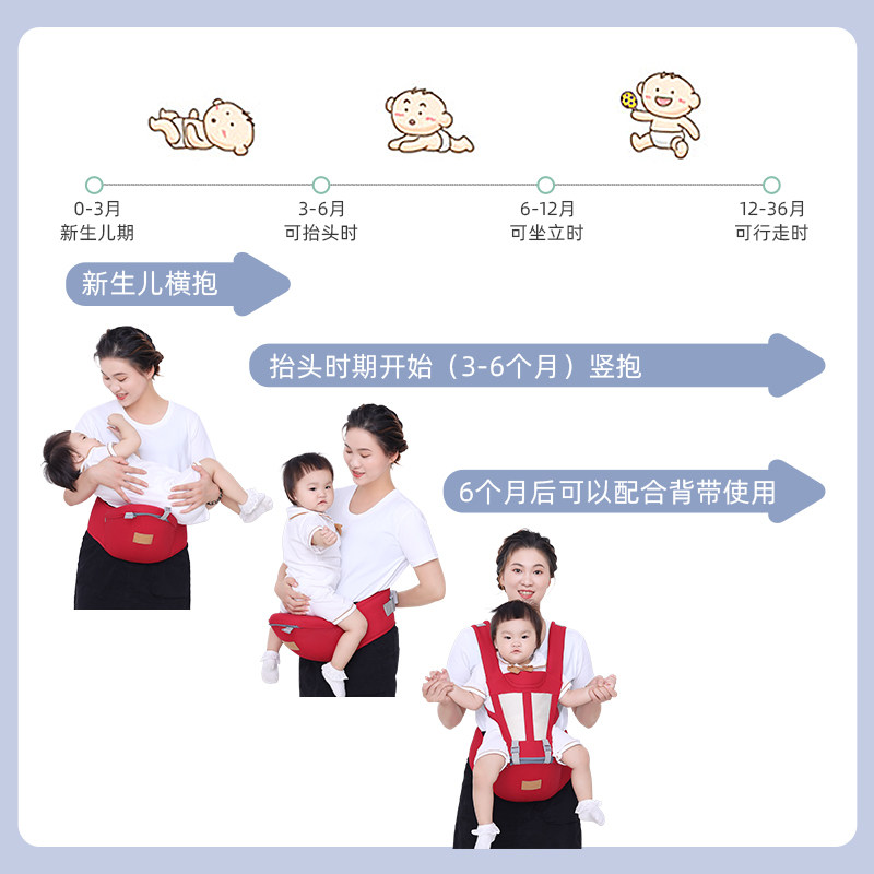 婴儿背带宝宝腰凳夏轻便四季多功能前抱式前后两用外出门抱娃神器,淘宝优惠券,粉丝福利购,淘宝优惠卷