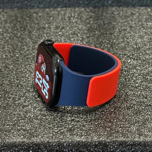 拼色荔枝纹硅胶超强磁吸iWatch11表带适用苹果s10手表s9s8s7女se3 - 图3