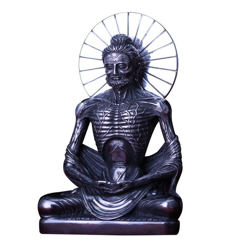 大慈纯银苦行释迦牟尼佛 苦修佛苦行僧供奉佛像摆件庄严可订纯金 - 图3