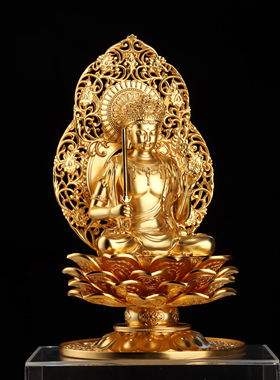 纯银镀金家居虚空藏佛像摆件