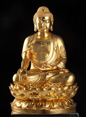 家居佛像摆件大慈纯银阿弥陀佛