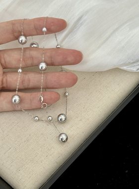 真多麻灰色珍珠项链满天星小众女