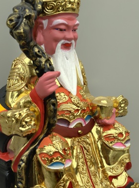 12寸土地公香樟木雕普工工艺福德正神山神土地爷供奉摆件现货实拍