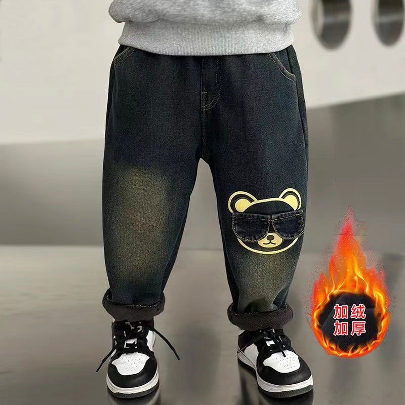 男童牛仔裤复古蓝2025春秋新款宝宝孩子休闲裤子潮流儿童长裤洋气 - 图3