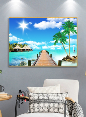 卧室床头装饰画画世纪海景风景画