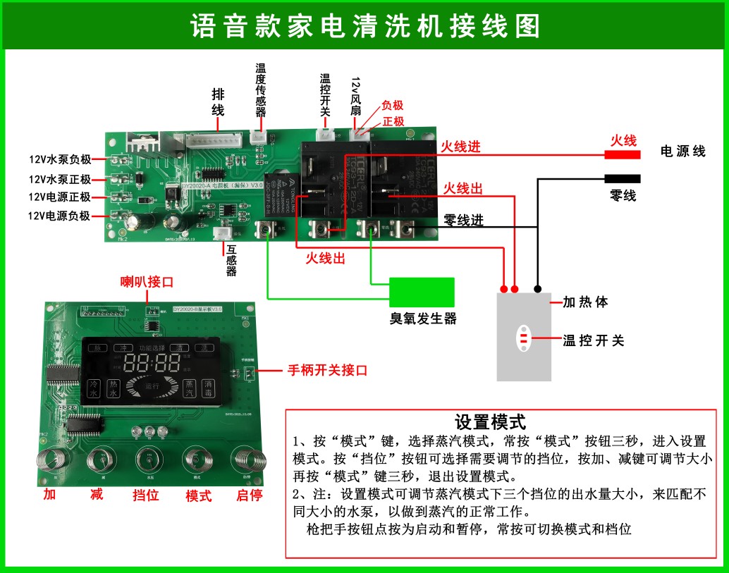 家电清洗机配件控制板电脑板蓝导002.022.088通用智能控制板配件-图3