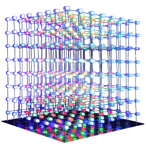 3D8彩色光立方DIY套件 创意电子设计 8X8X8 单片机电子制作散件 - 图3