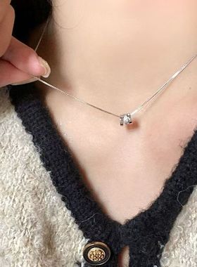小蛮腰三环圆圈项链女轻奢小众精致百搭罗马数字锁骨链2025新爆款