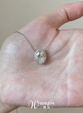 璀璨椭圆鸽子蛋项链女ins轻奢气质小众高级毛衣锁骨链送女友礼物