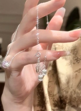 「铃兰絮语」精致紫色铃兰花小众叠戴流苏手链2025新款气质配饰