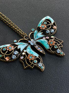 Klein Blue Butterfly古铜项链|老货