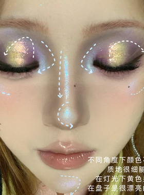 璀璨星光海！冷野单色眼影变色龙紫黄色细腻梦核爆闪显色青绿夏日