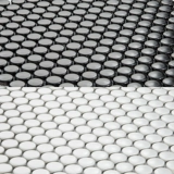 Маленькая керамическая мозаичная плитка с круглыми бусинами, черно-белая, серая, сине-зеленая, для кухни, ванной комнаты, ванной комнаты, нескользящая отделка стен и пола плиткой