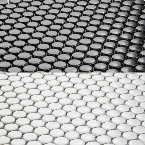 Маленькая керамическая мозаичная плитка с круглыми бусинами, черно-белая, серая, сине-зеленая, для кухни, ванной комнаты, ванной комнаты, нескользящая отделка стен и пола плиткой