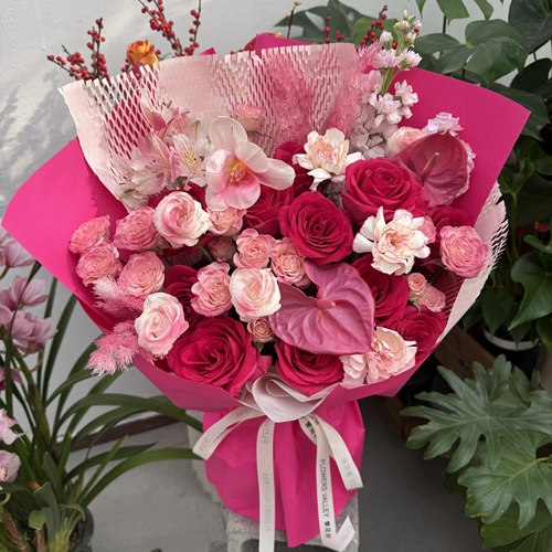 繁花阁送老婆奶油桃子大丽花仙子之吻蔷薇吸染鲜花速递北京花 - 图2