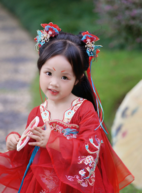 原创大花手作汉服玄女古风抓夹鸭嘴夹新年古风汉服配饰