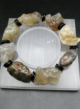 阿拉善玛瑙原石筋脉手串女