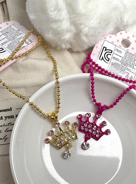 韩国进口儿童皇冠合金锁骨链