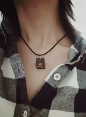 方块树脂福袋情侣项链人气不赚钱