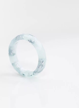 银箔玫瑰树脂手工制作情侣戒指