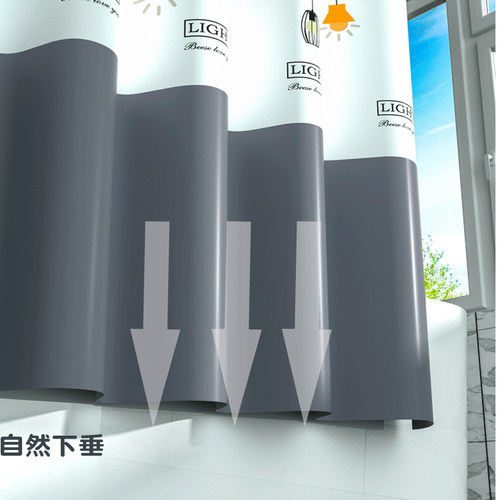 卫生间挂帘防水防霉浴帘布免打孔隔断帘子浴室窗帘遮挡门帘挡水帘 - 图1