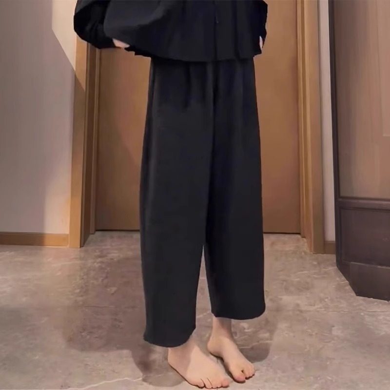 黑色阔腿休闲裤女2026年春秋季新款大码胖mm宽松显瘦垂感弯刀裤子,淘宝优惠券,粉丝福利购,淘宝优惠卷