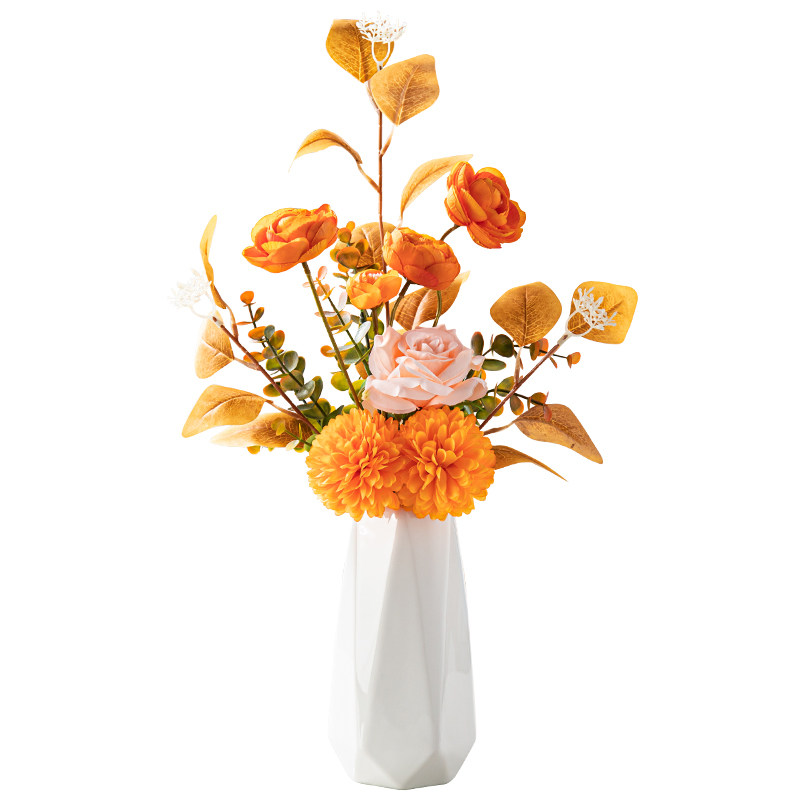 北欧简约陶瓷花瓶餐桌假花仿真花花束家居客厅玄关花艺装饰摆件,淘宝优惠券,粉丝福利购,淘宝优惠卷