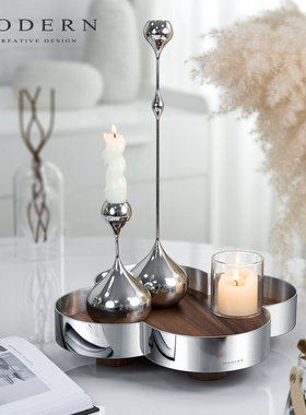 摩登MODERN原创轻奢四叶草香薰托盘北欧简约托盘收纳果盘乔迁礼品