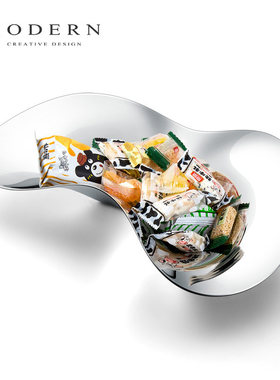 摩登MODERN轻奢北欧不锈钢粮果盆水果盘家用干果盘家客厅茶几创意