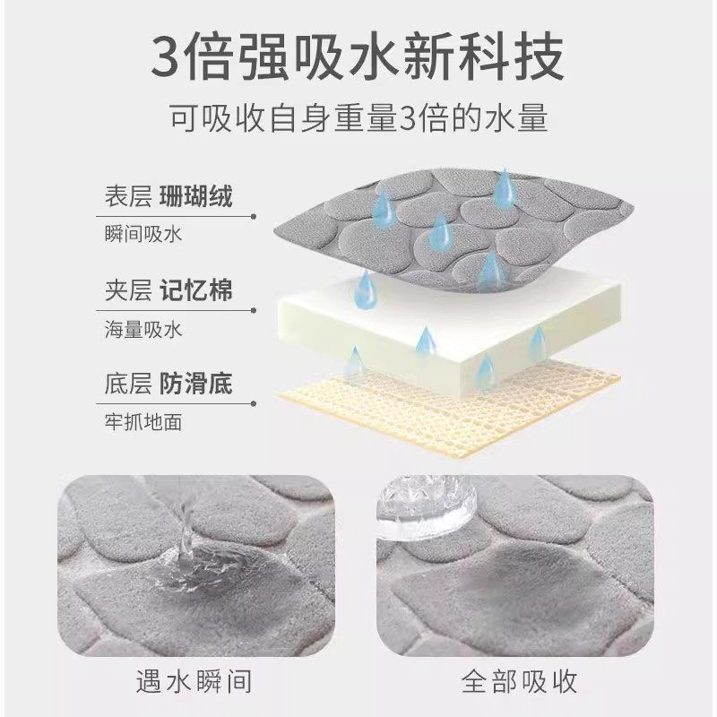 卫生间地垫浴室门口吸水脚垫厕所速干防滑地毯门垫进门垫子洗手间,淘宝优惠券,粉丝福利购,淘宝优惠卷