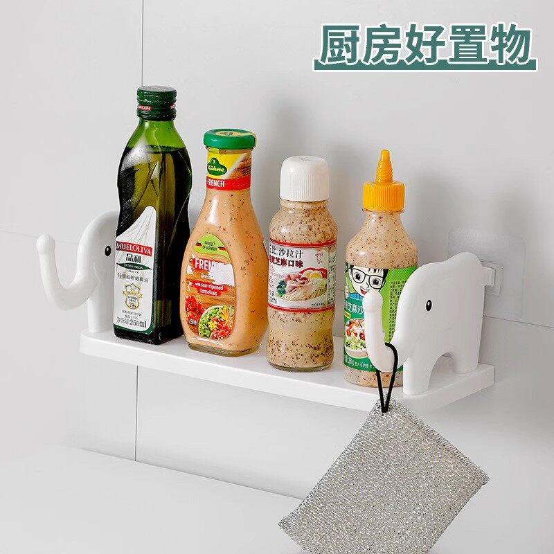 浴室置物架卫生间洗漱台化妆品收纳免打孔壁挂厨房墙上调料收纳架
