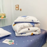 Хлопковый детский комплект, мультяшный пододеяльник для мальчиков, простыня, динозавр, 4 предмета, 3 предмета