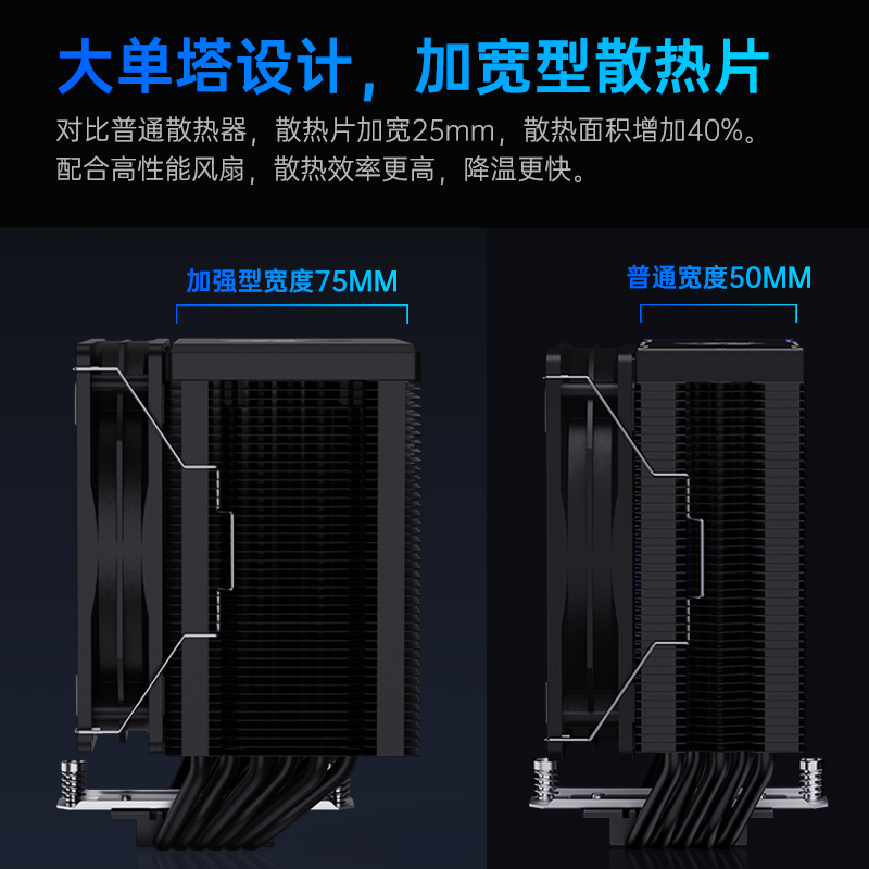 冰曼6热管大单塔CPU散热器1700风冷X99台式机2011静音AM4 AM5风扇 - 图1