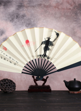 寒江孤影手绘国画创意水墨宣纸